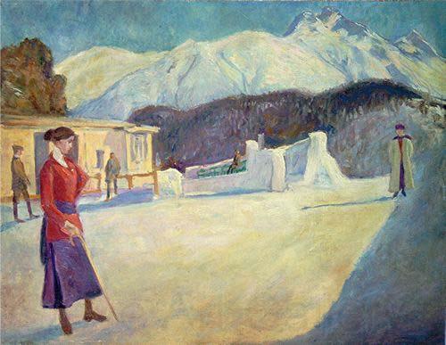 Johannes Martini Am Startplatz der Bobbahn von St. Moritz, Norge oil painting art